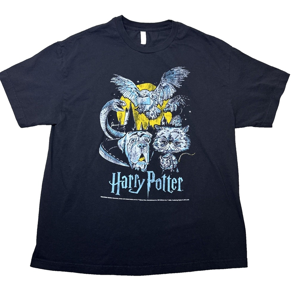 Harry Potter Mens Graphic T Shirt‎ Hogwarts Houses Streetwear Fandom Crewneck XL